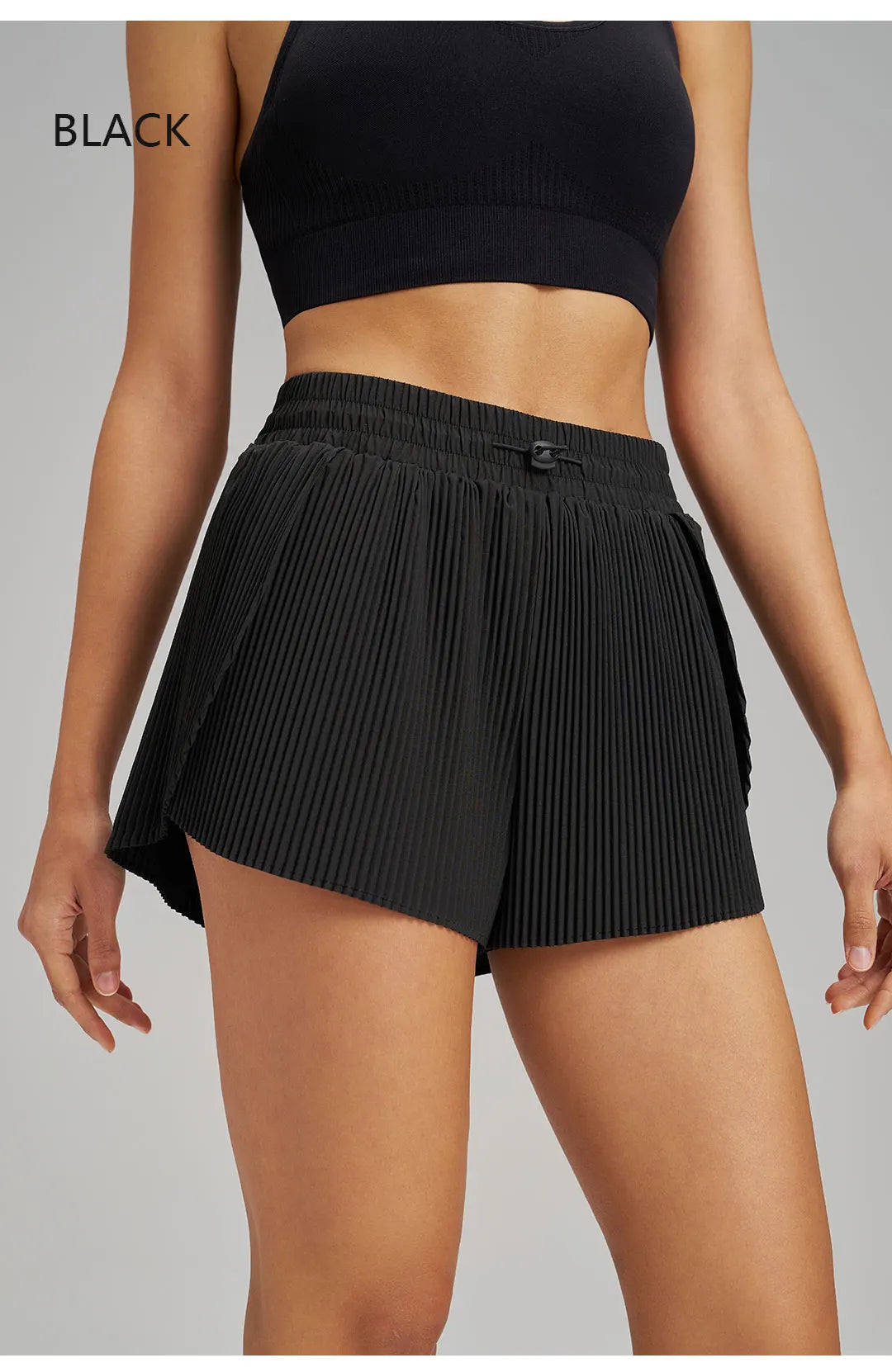 Sports Outdoor Fitness Yoga Shorts Fake Two Pieces Pleated Skirt Pants Breathable Quick Dry Three Point Pants Yoga Skirt