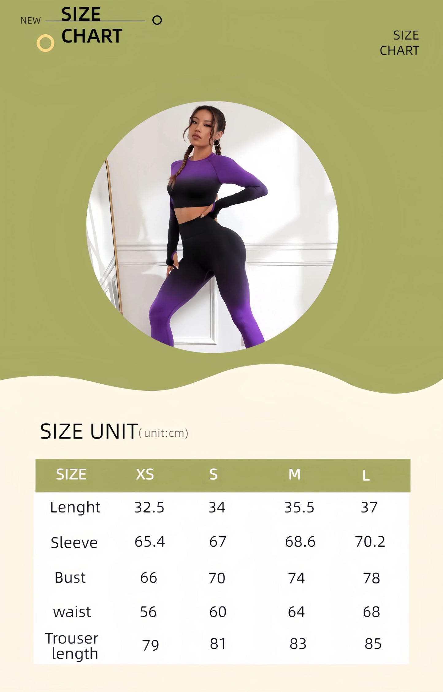 Yoga Fashion Gradient Set Women's 2-piece Seamless Training Clothes, Long sleeved Top and Slim Fit Tights, Suitable for Running