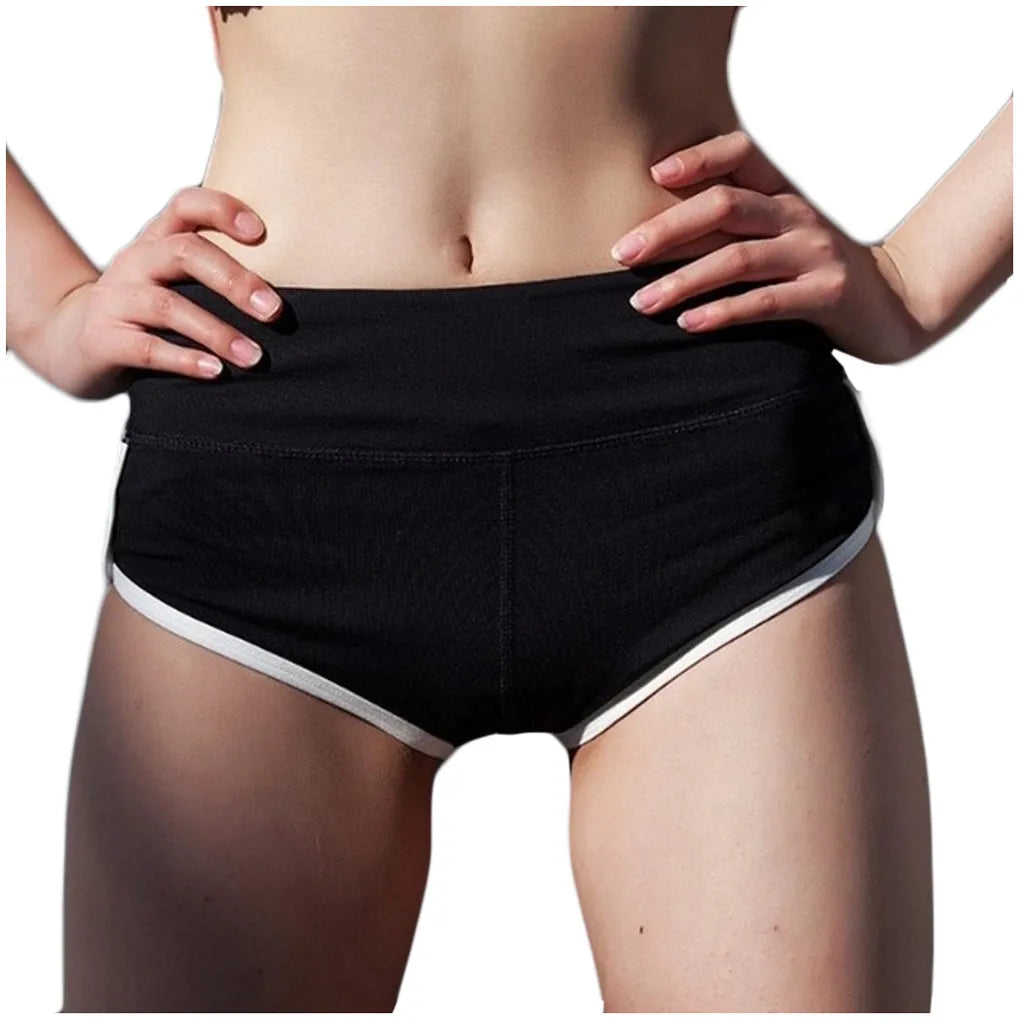 Yoga Shorts Women Sportswear Elastic Workout Pants Color Blocking Breathable Trousers Flat Belly Sheathing Leggings Leggins Muje